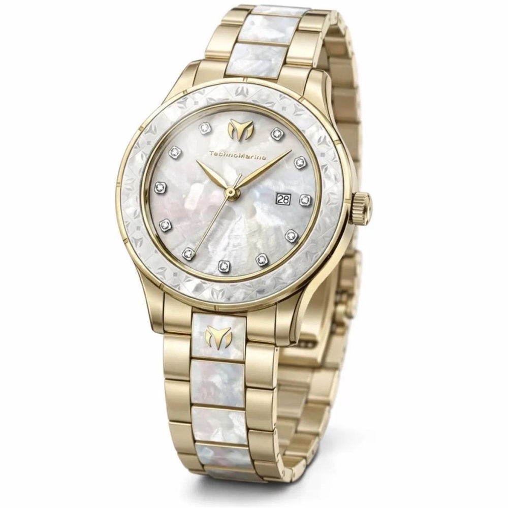 TechnoMarine Seafoam Glow Women's Watch - 33mm, Gold (TM-725057)